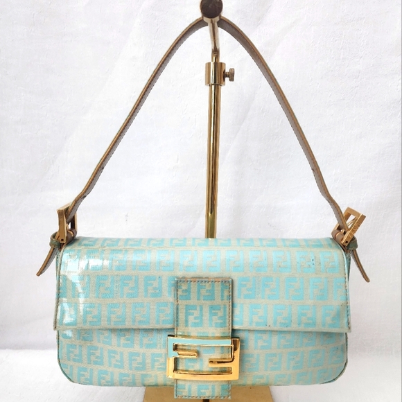 Auth Fendi Zucchini Mama Baguette Shoulder Bag - Picture 1 of 11
